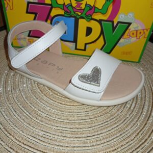 Sandalias blanca y plata zapy