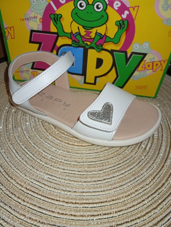 Sandalias blanca y plata zapy